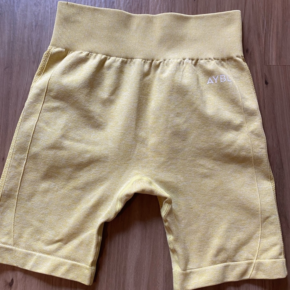 AYBL Seamless Athletic Biker Shorts Yellow